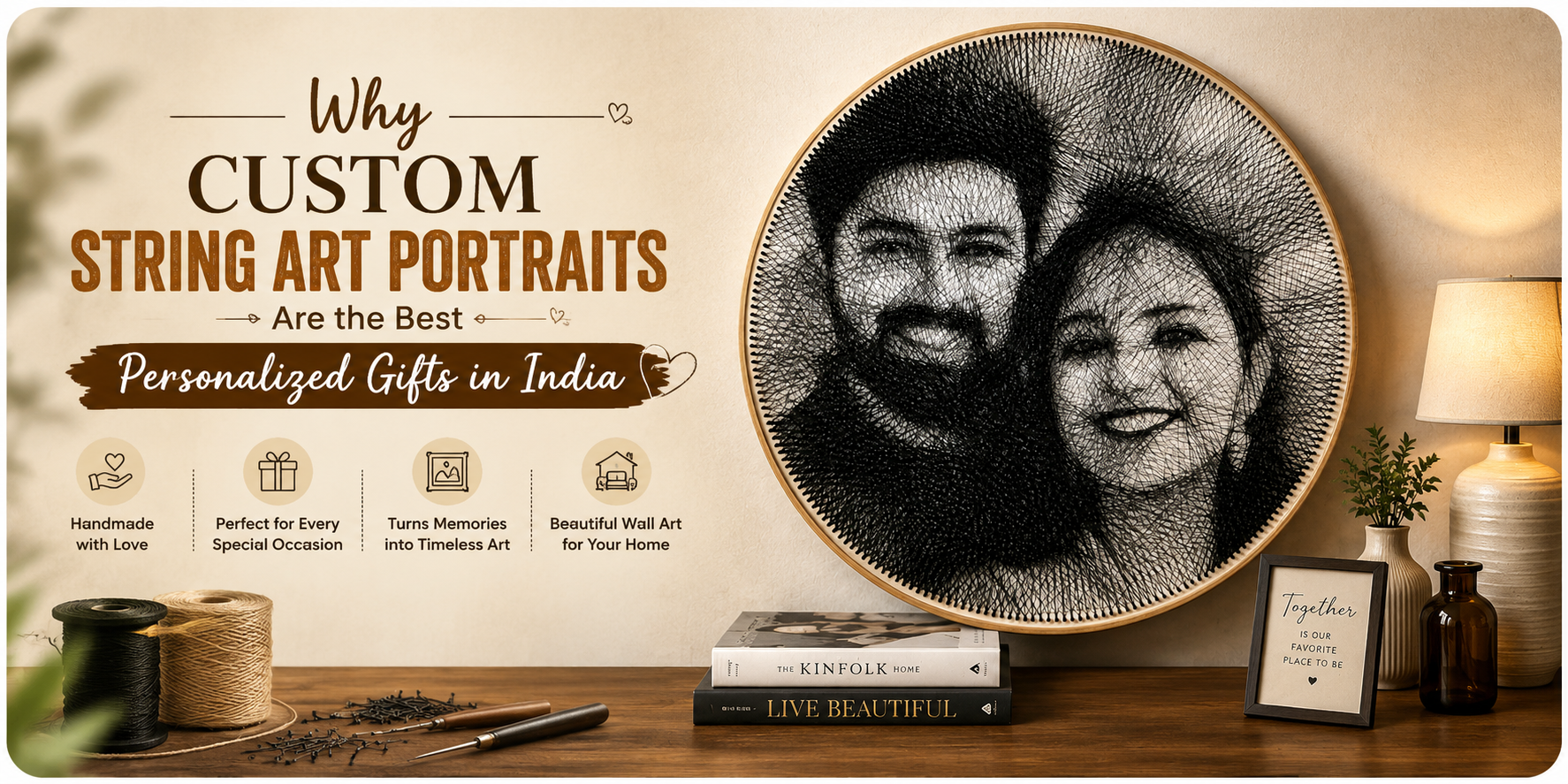 Custom String Art Portraits - Best Personalized Gifts in India