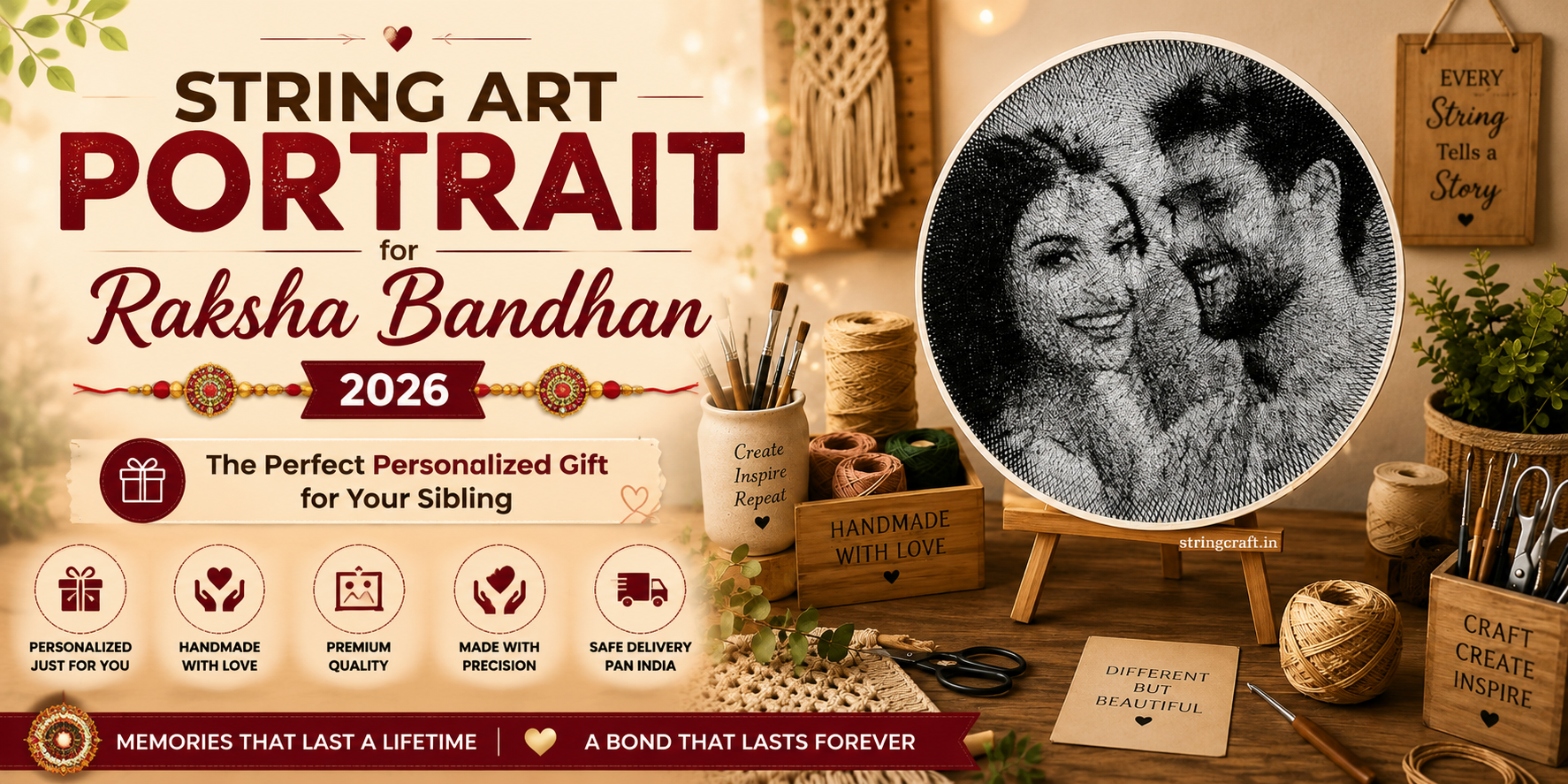 String Art Portrait for Raksha Bandhan 2026