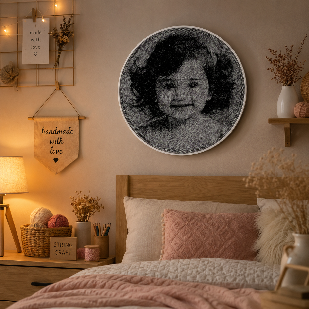 Beautiful Thread Art Portrait for Your Child Baby / Customize Now / NEW