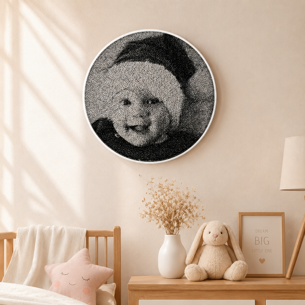 Handmade String Art Portrait for Your Newborn Baby / NEW