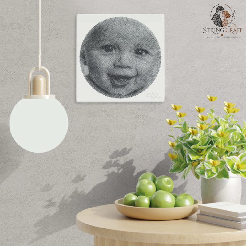 Beautiful Thread Art Portrait for Your Child Baby / Customize Now / NEW